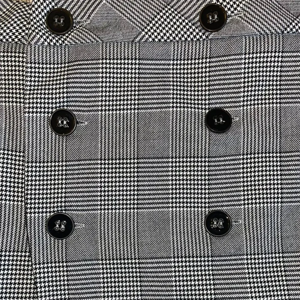 Zara Basic Collection Women's Black Plaid‎ Buttoned Wrap Skirt, Size L